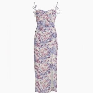 Reformation Kourtney Floral Morning Dew Midi Dress with Spaghetti Straps